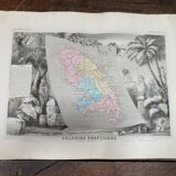 Carte illustrée ancienne colonies françaises La Martinique