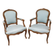Fauteuils cabriolet Louis XV retapissés