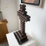 Crucifix sculpture Tramp Art 1900