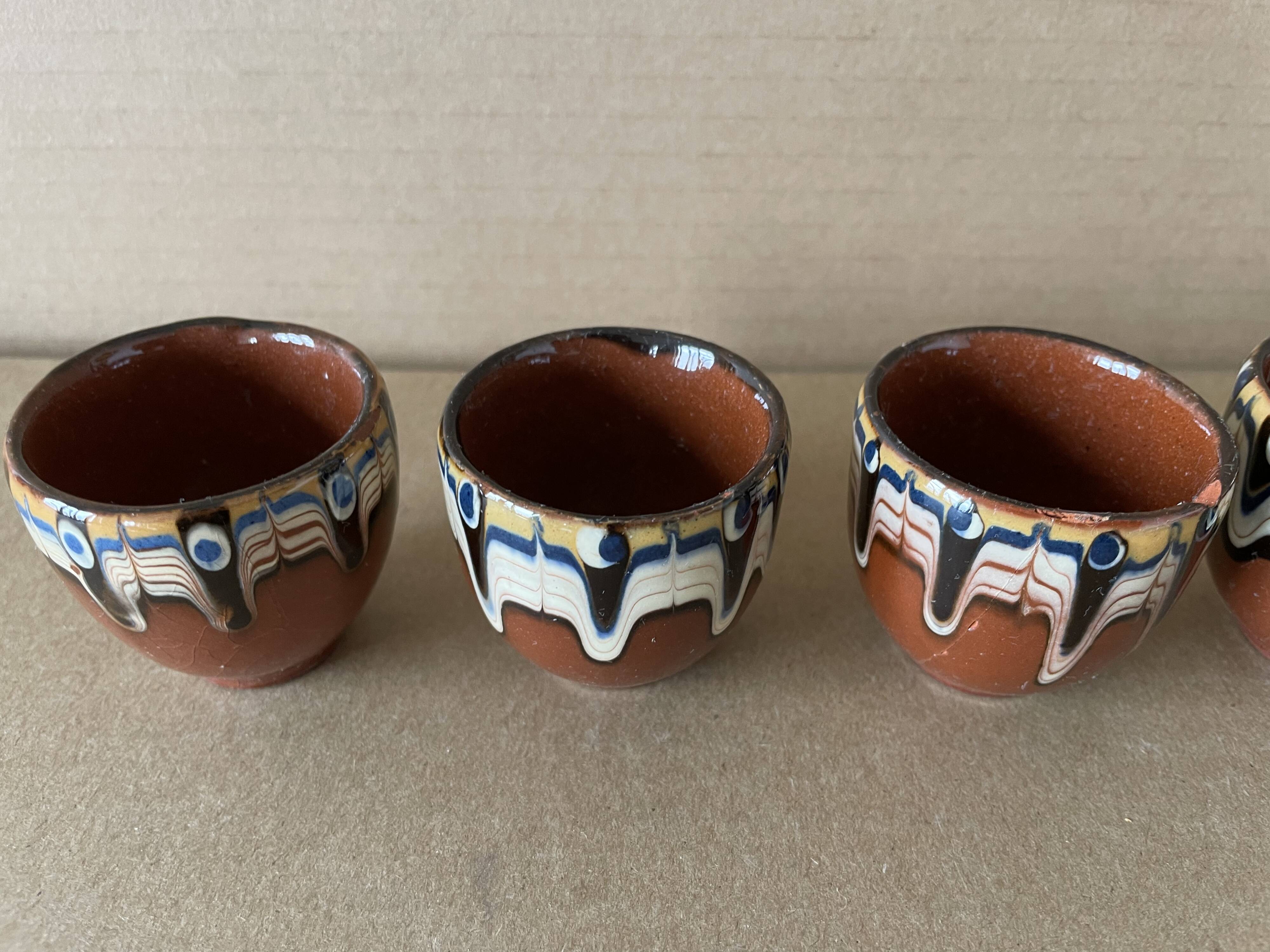 Set of 4 Russian ceramic egg cups