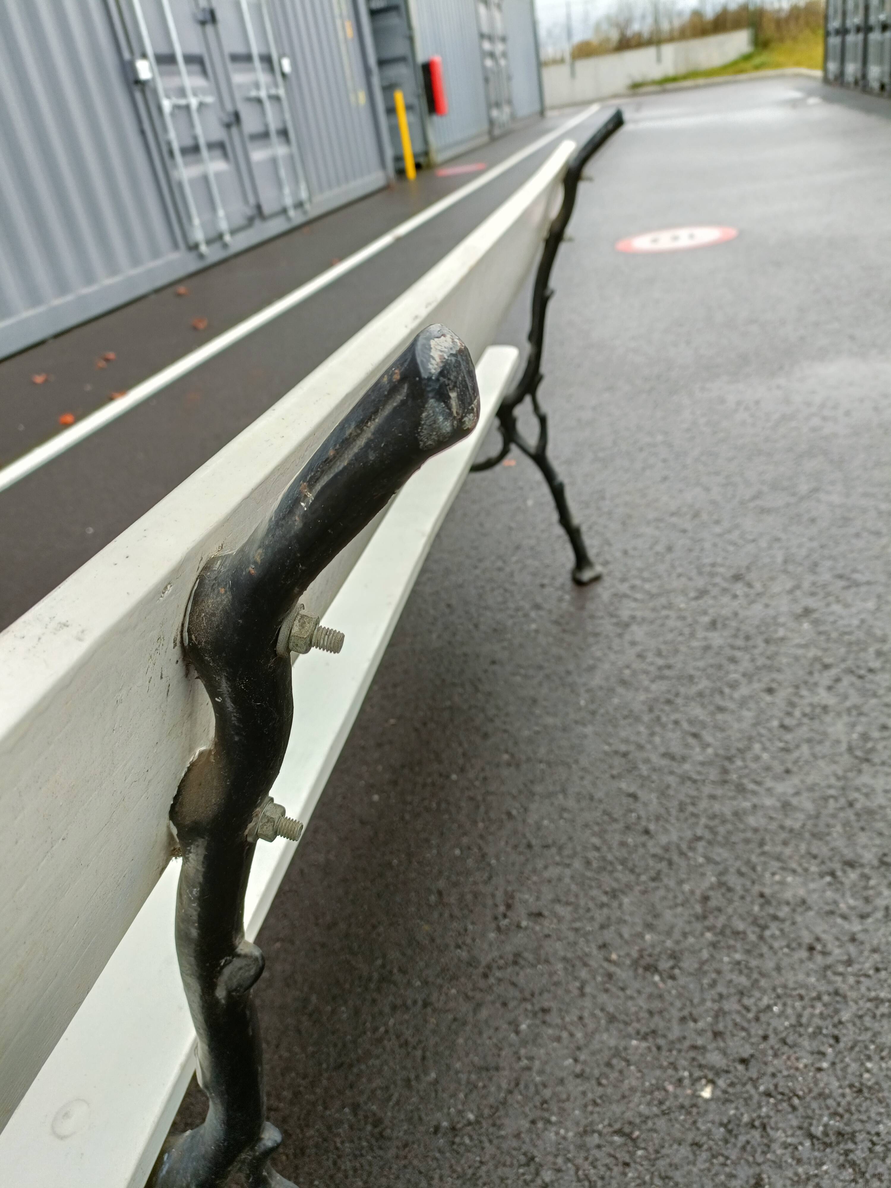 Garden bench old cast iron feet