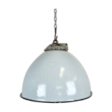 Industrial Grey Enamel Factory Lamp with Cast Iron Top from Zaos, 1960