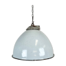 Lampe d’usine en émail gris industriel avec plateau en fonte de Zaos 1960