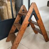Old vintage wooden stepladder