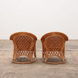 French bohemian set of 2 bamboo chairs from the 1960