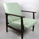 Fauteuil vert clair vintage années 1970