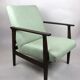 Fauteuil vert clair vintage années 1970