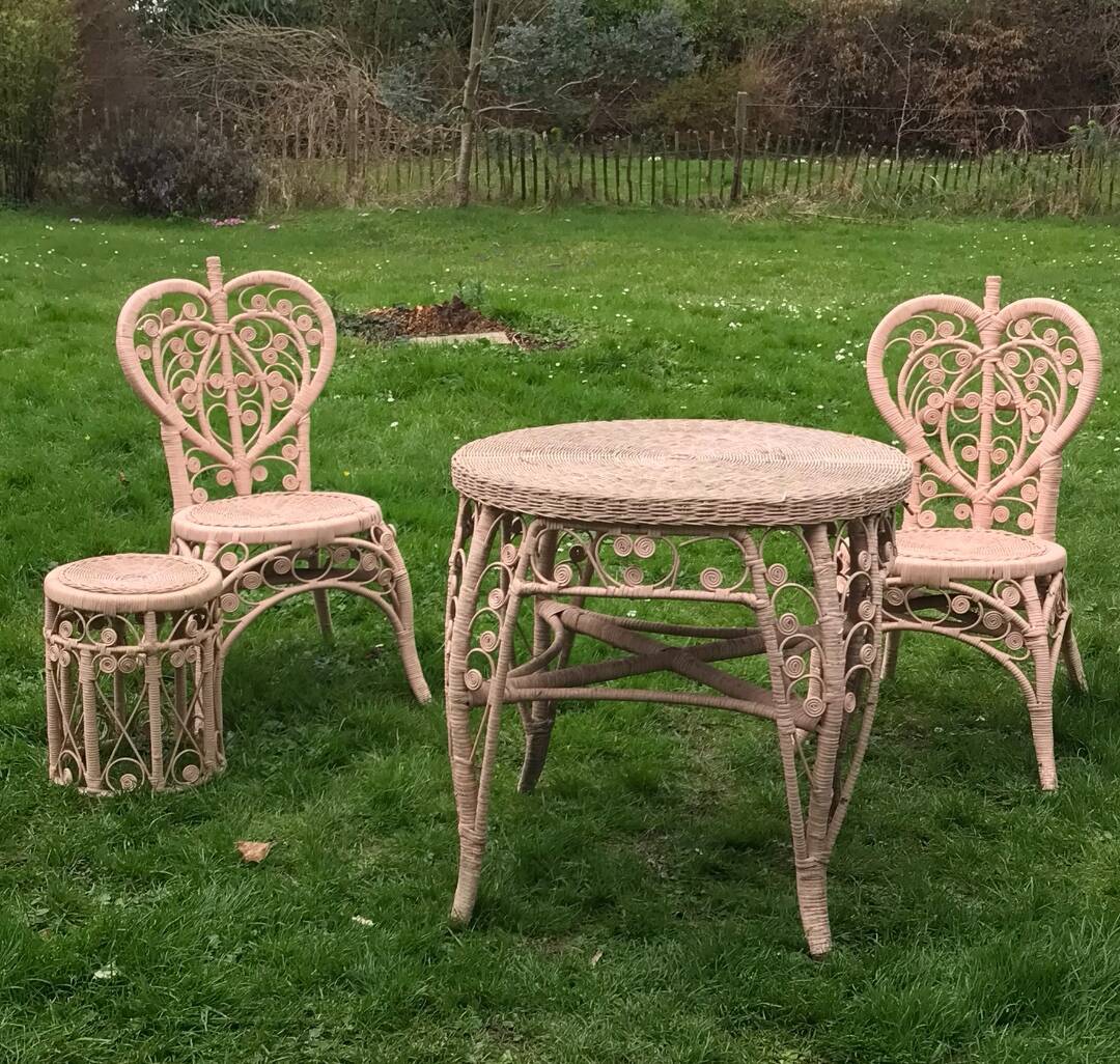 Pair of Peacock rattan chairs