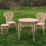Pair of Peacock rattan chairs