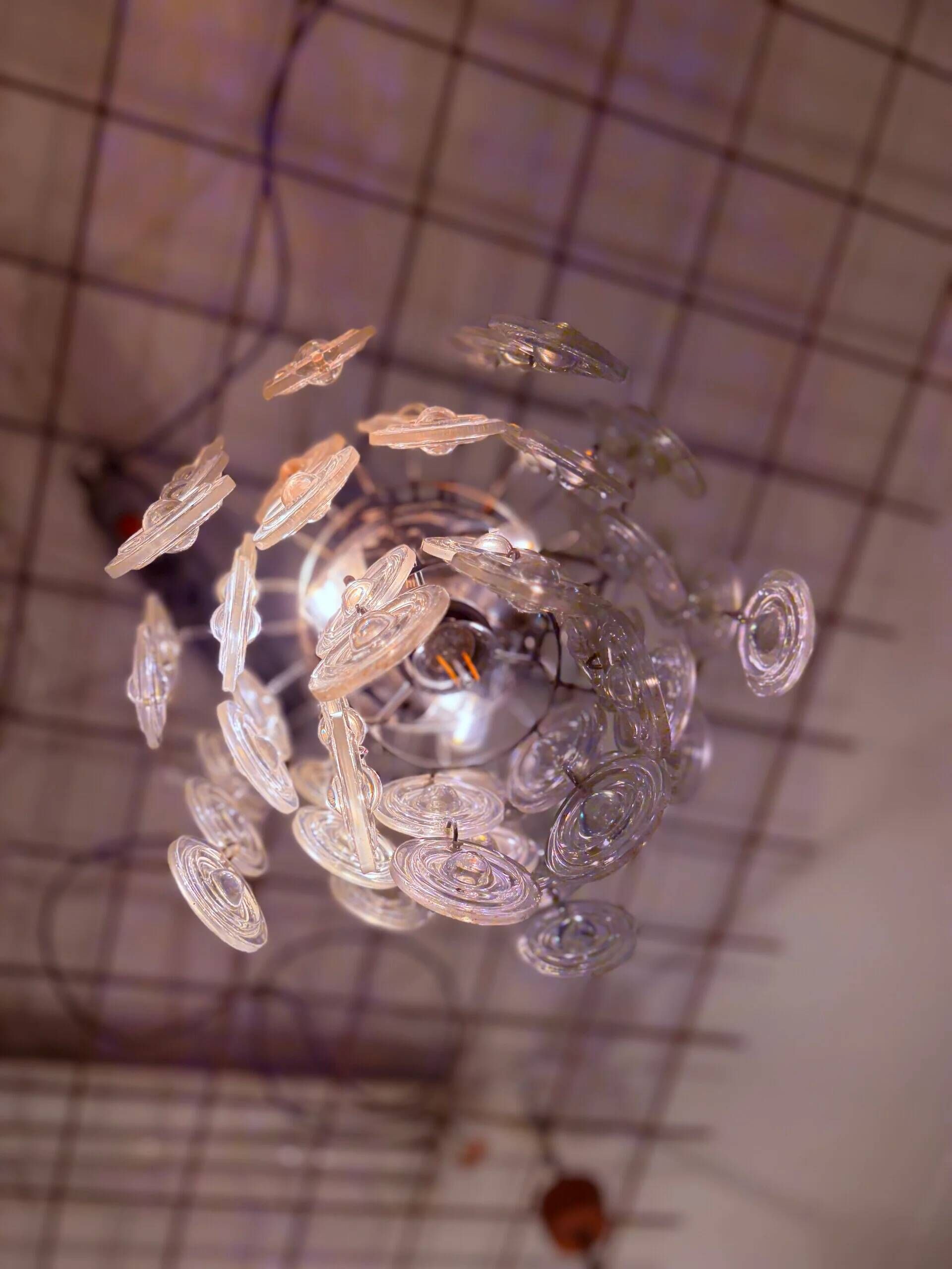 Sciolari chandelier with Murano glass lenses, 1960s/1970s