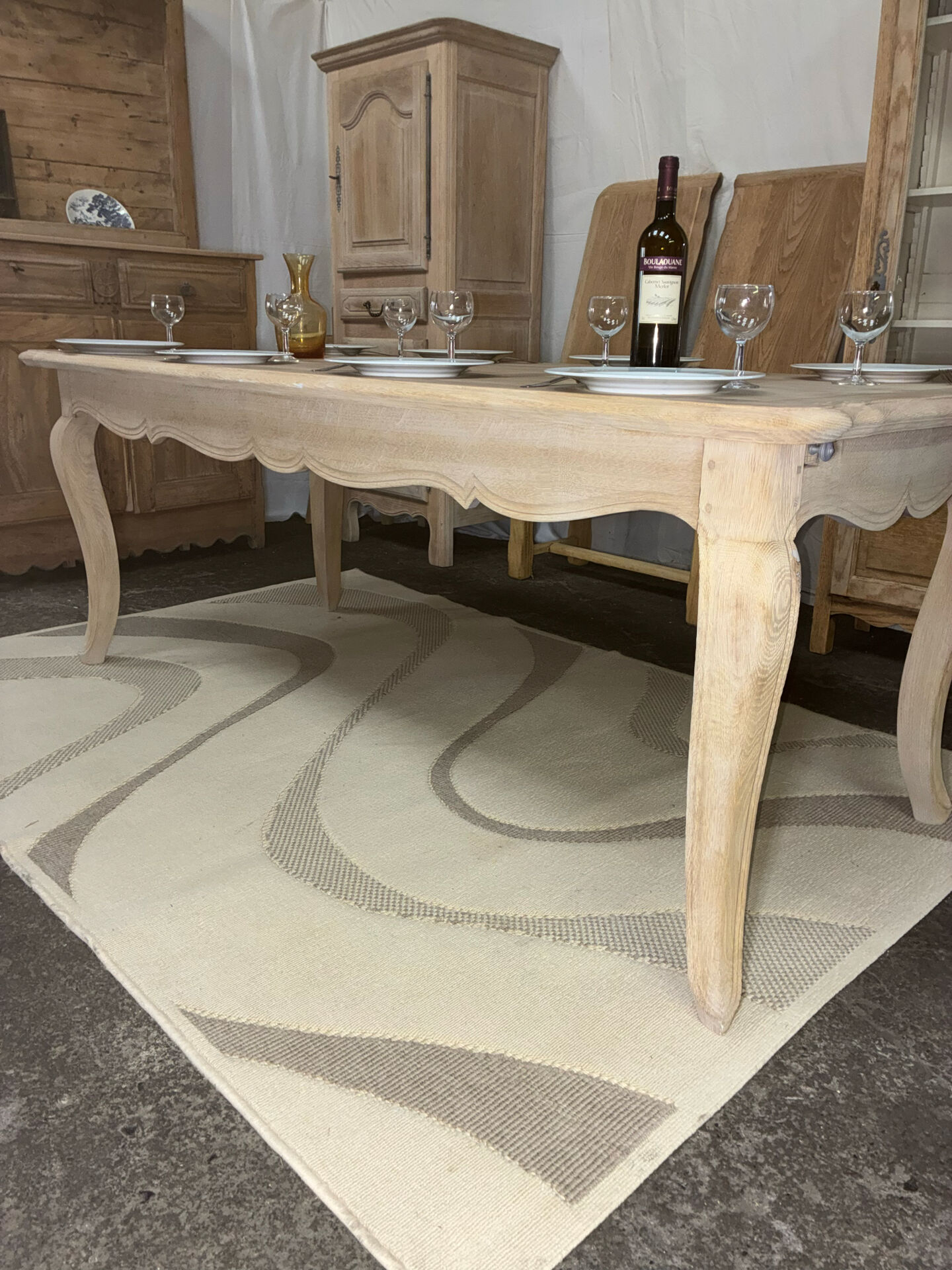 Table de ferme en chêne massif
