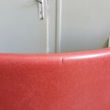 Baumann skai red imitation leather chairs from the 1950s