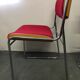 6 chrome chairs wood and red wool