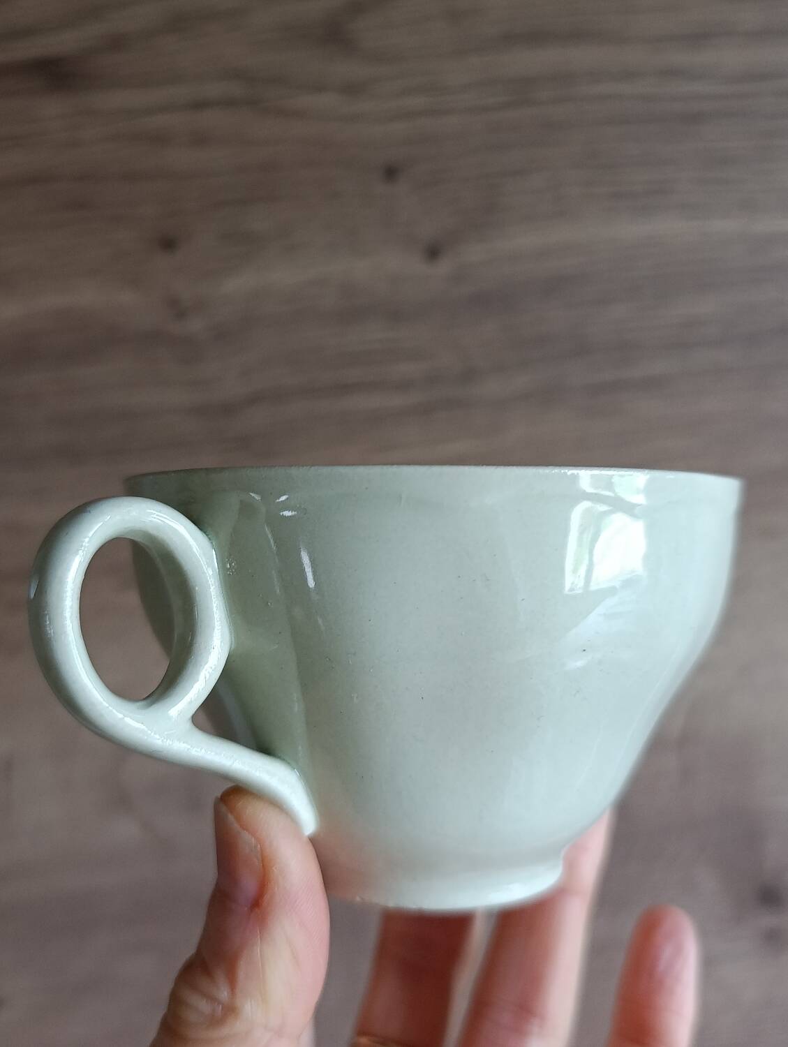 5 pale green cups | almond petals | Grindley England 1950