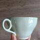 5 pale green cups | almond petals | Grindley England 1950