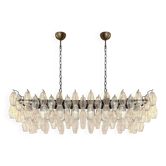Contemporary Rectangular "Poliedro" Murano Glass Brunish Chandelier by Simo