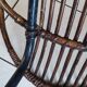 Rattan and metal shell armchair