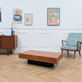 Table basse en loupe d'orme
