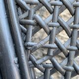 Vintage black rattan headboard 142cm