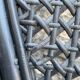 Vintage black rattan headboard 142cm