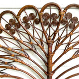 Headboard rattan peacock