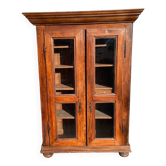 French walnut glass cabinet