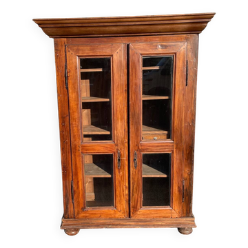 French walnut glass cabinet