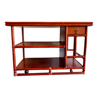 Lydia Levi coral red for McGuire Bar Cart