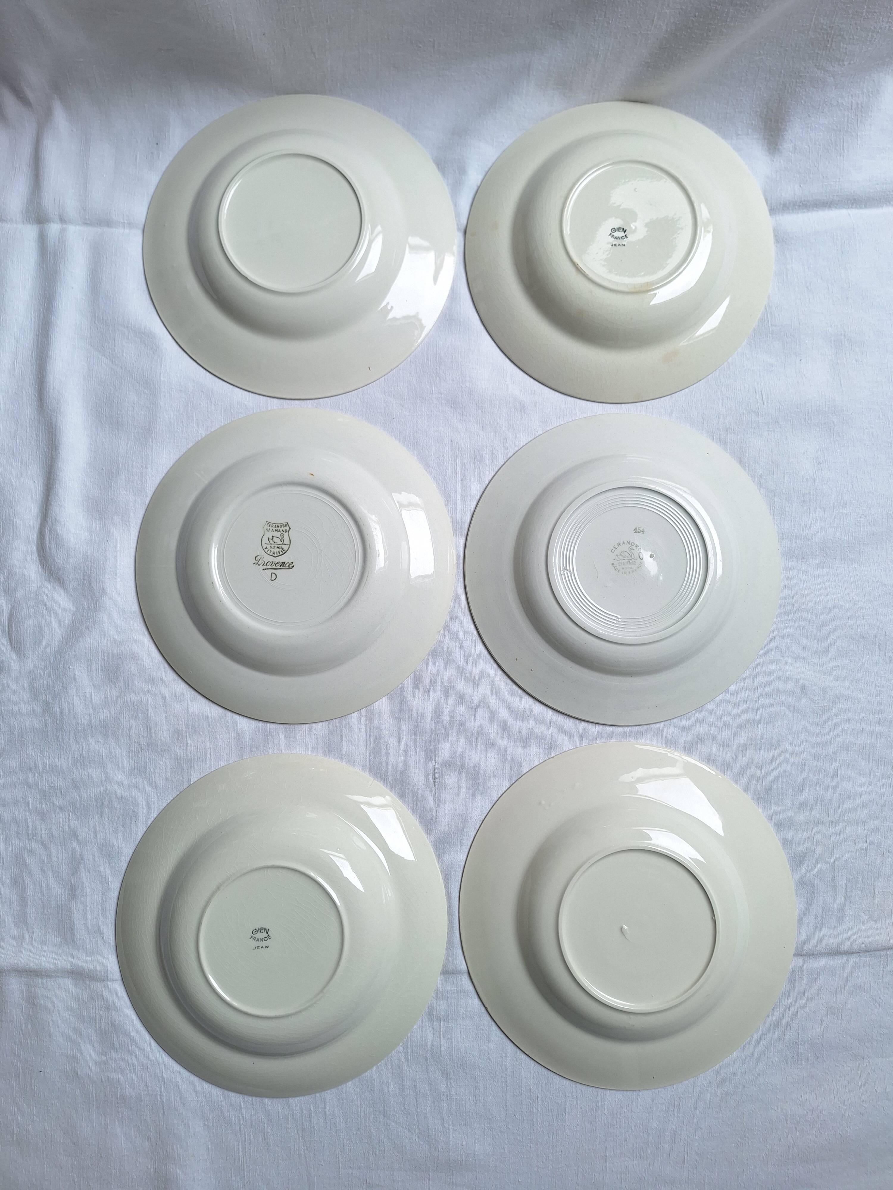 St Amand, Gien, Vintage soup plates
