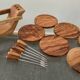 Vintage wooden coaster set