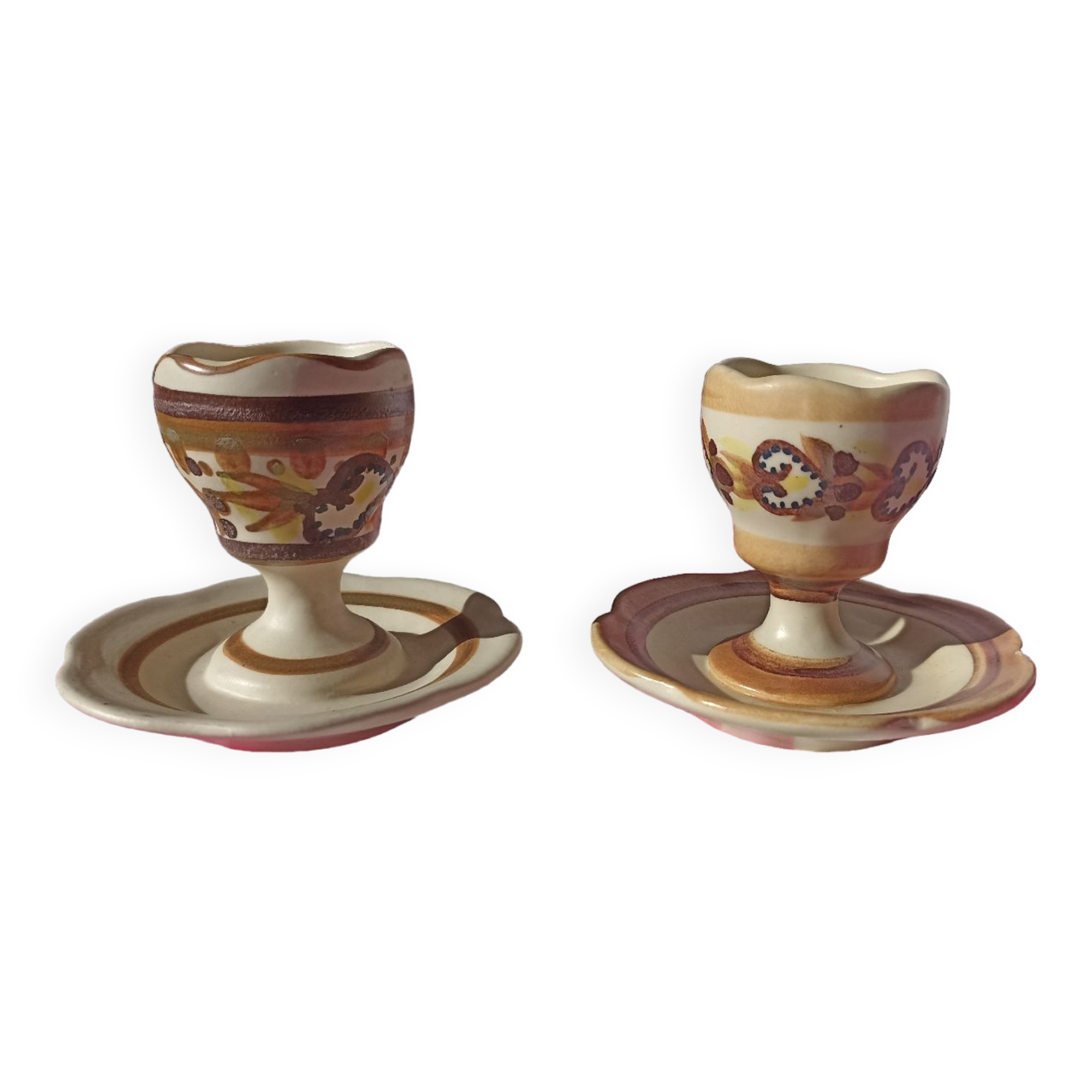 2 Henriot Bousquet Quimper egg cups from the 50s
