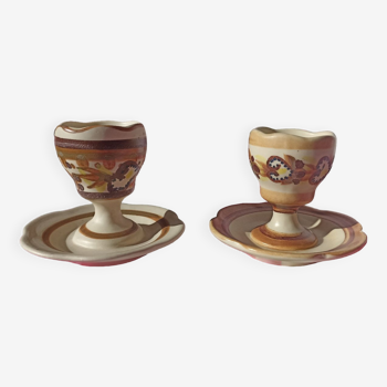 2 Henriot Bousquet Quimper egg cups from the 50s