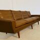 Vintage retro Danish mid-century G. Thams 4 person sofa in brown leather 1960