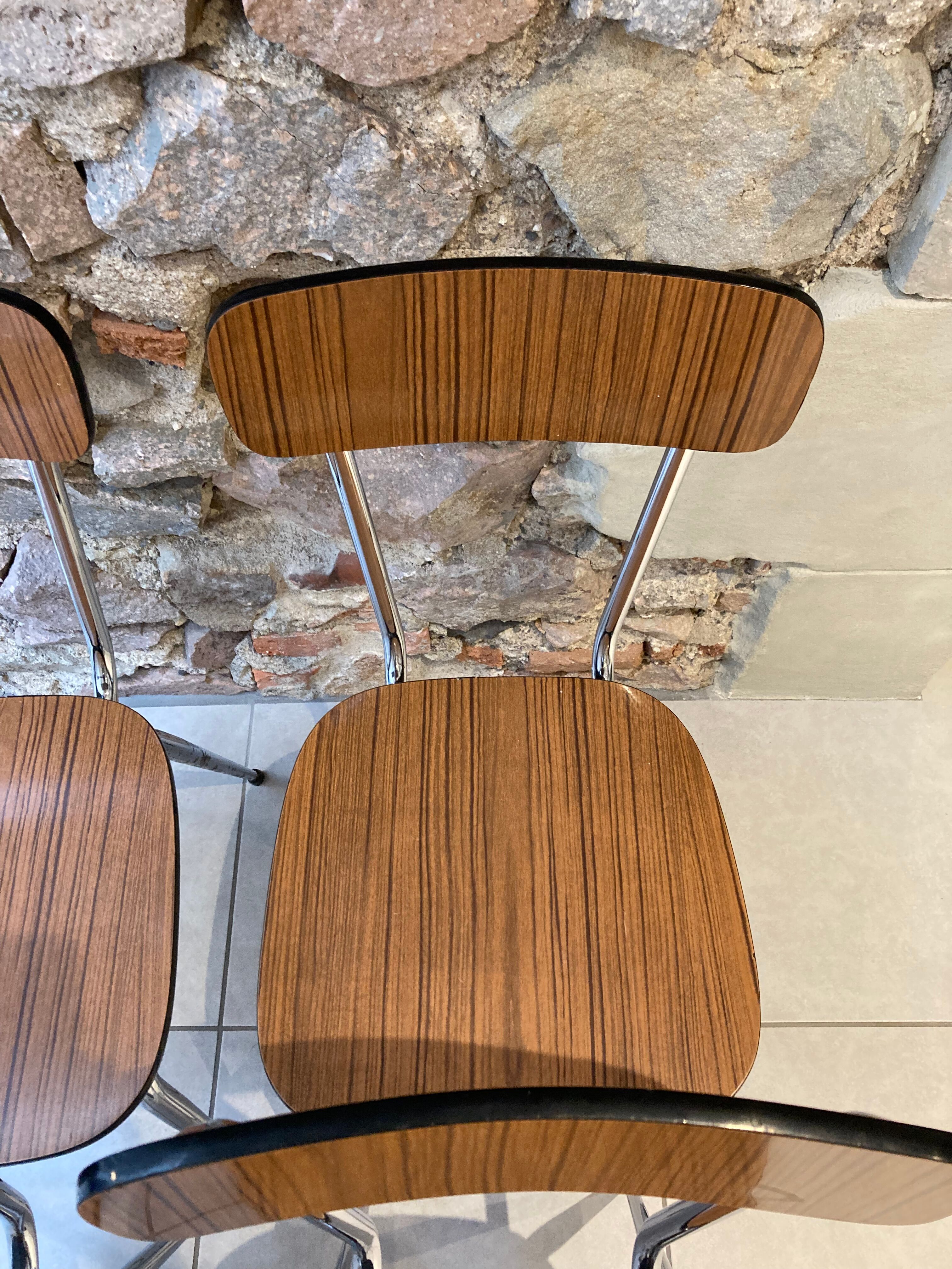 Set of 4 chairs formica imitation wood