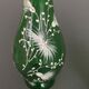 Pair of Marie Gregory vases in green floral decoration enamelled 1900
