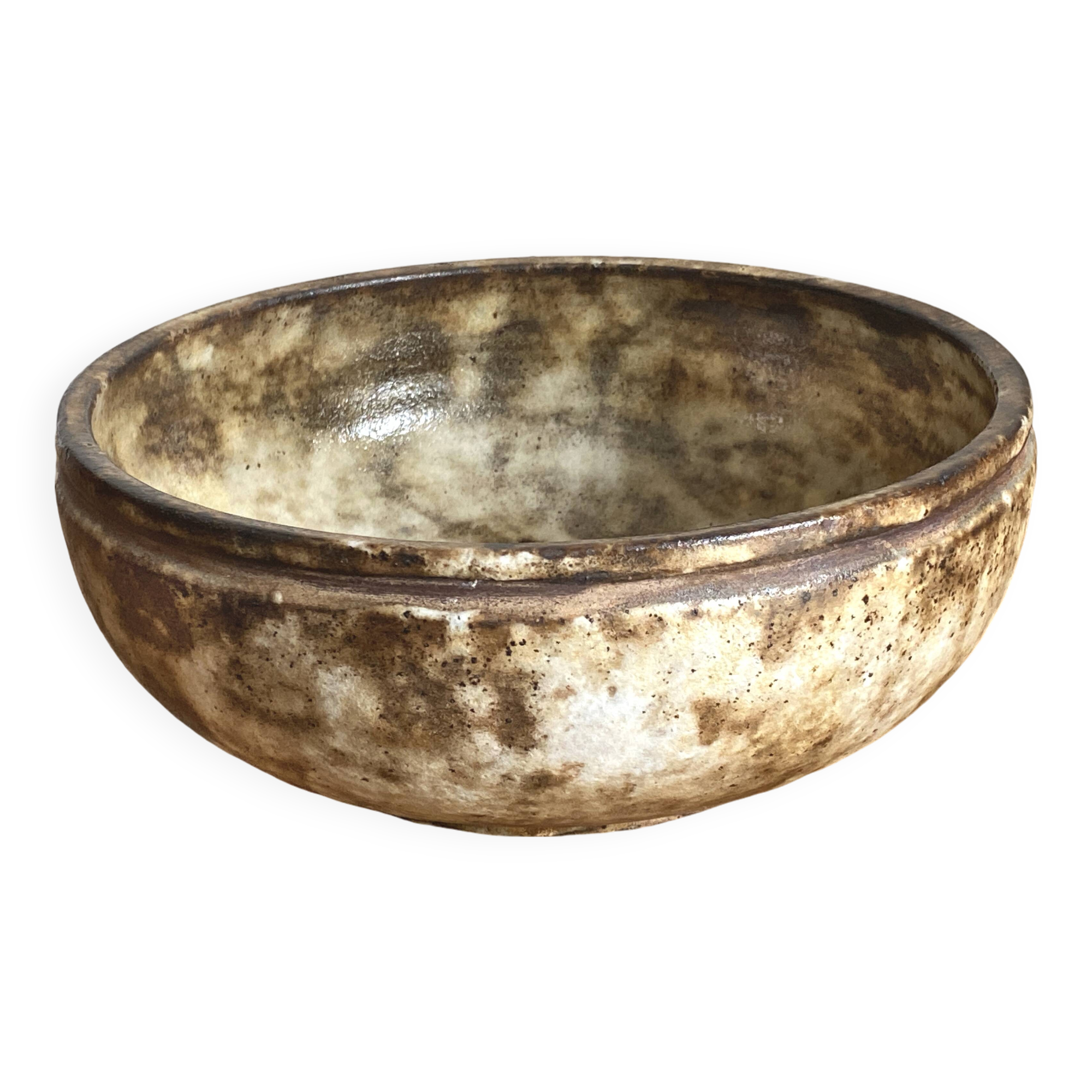 Large enamelled ceramic bowl signed A. Kostanda in Vallauris in perfect condition