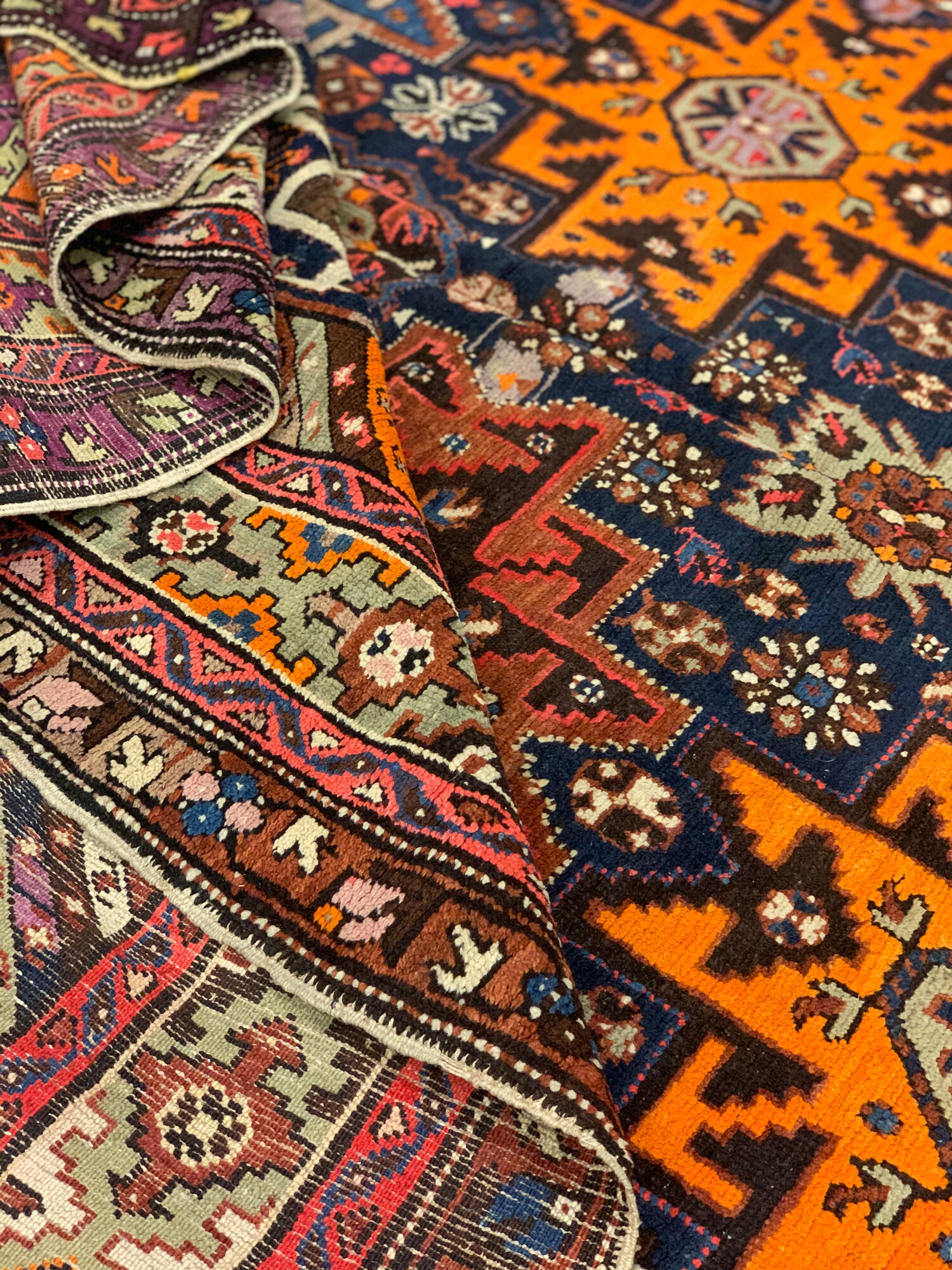 Antique Caucasian Star Kazak Rug- 190x355cm