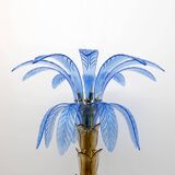 Mid-Century Modern Murano Glass and Brass Palm Tree Floor Lamp