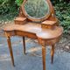 Louis XVI style kidney dressing table in veneer wood and bramble veneer