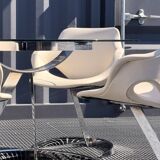 Dining Room Set Scimitar Boris Tabacoff MMM 1970 | Glass and Chrome