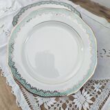 Lot de 7 assiettes à dessert en faïence Longwy France modèle Trianon
