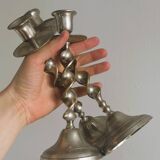 3 bougeoirs torsadés