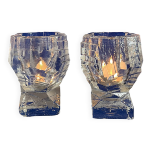 Lot de 2 photophores - verre