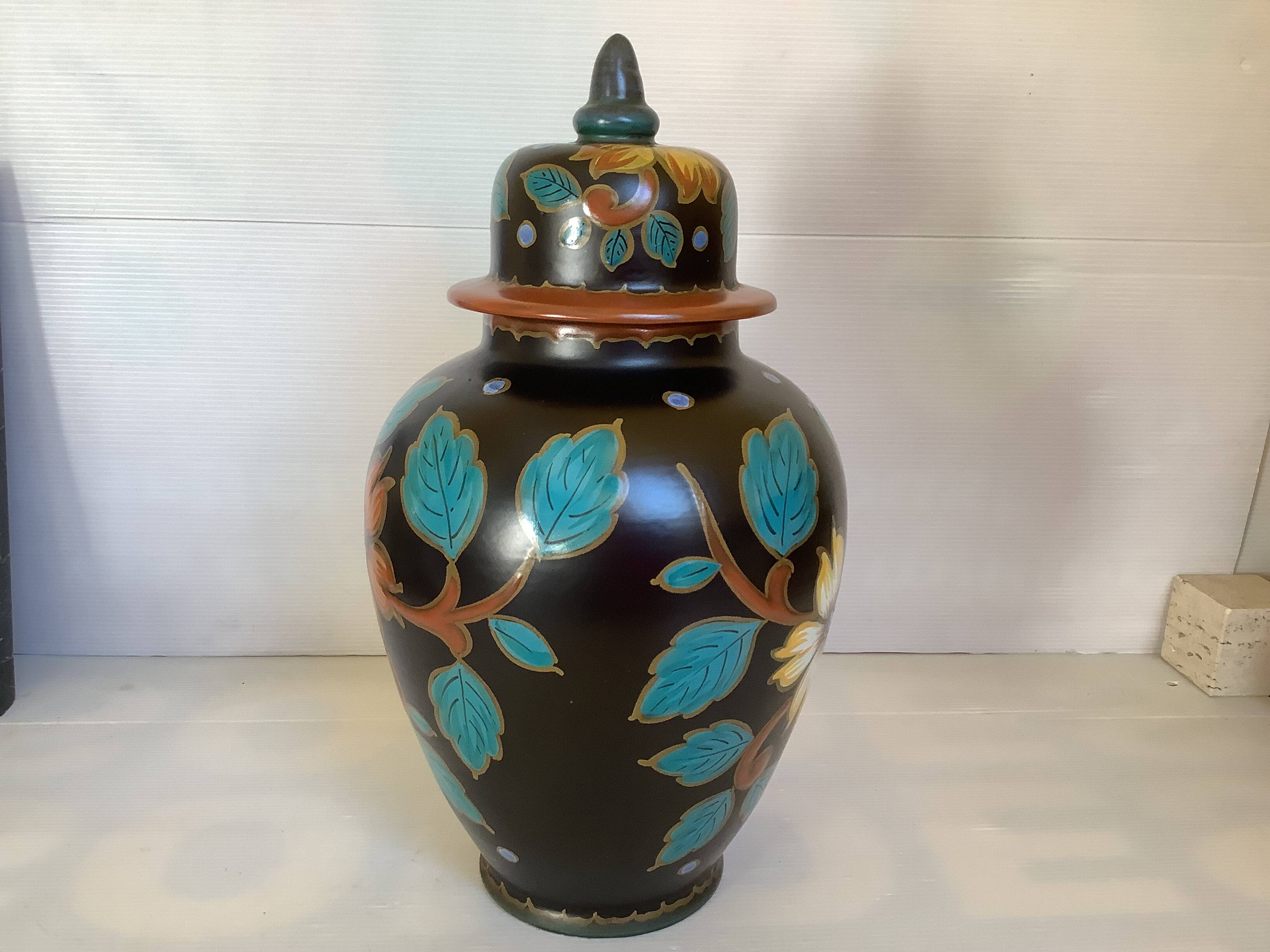 Large Hetty Gouda Holland Covered Vase