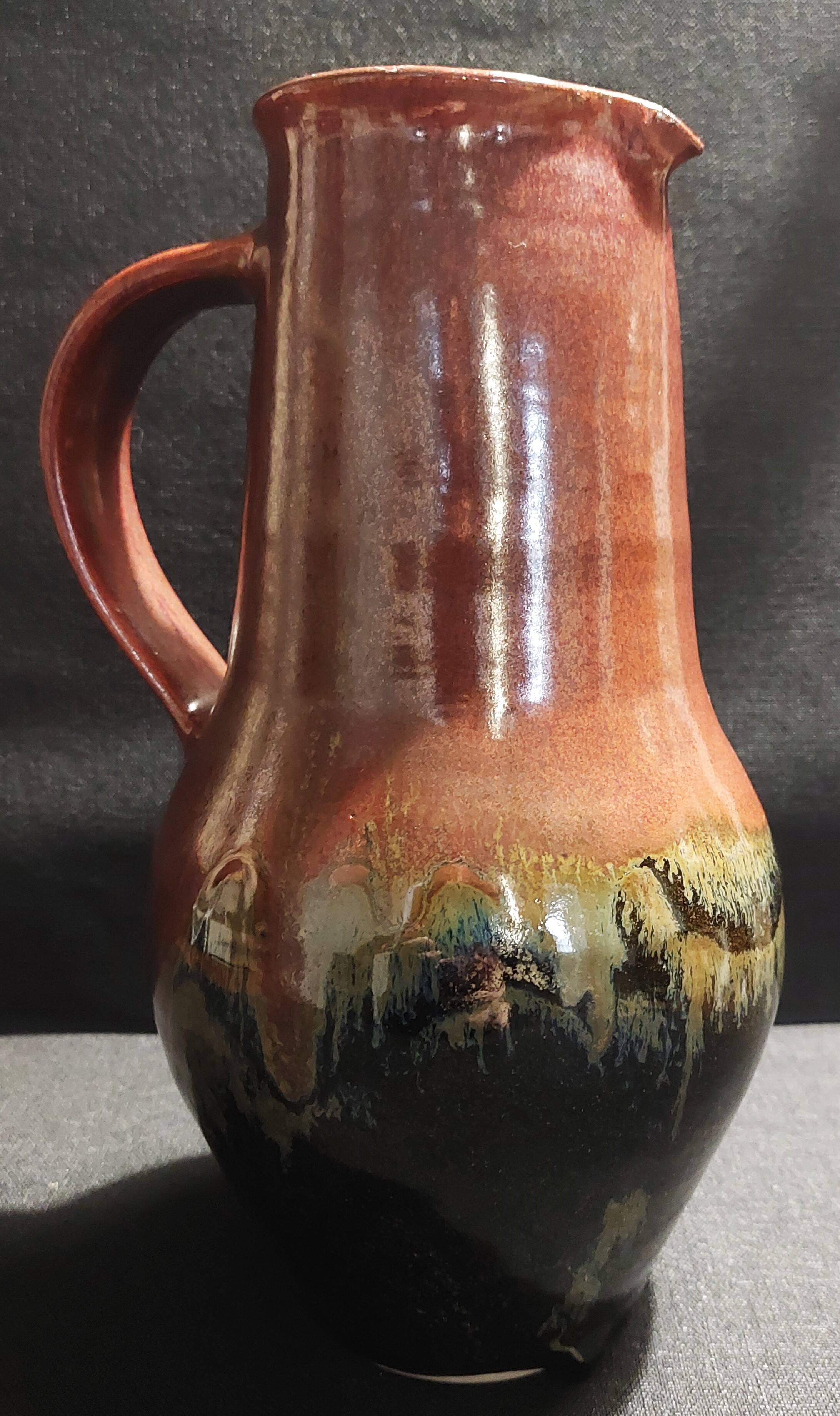 Ceramic 20th century pitcher signed Robert Heraud La Borne Sancerre