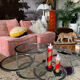 Chrome round coffee table