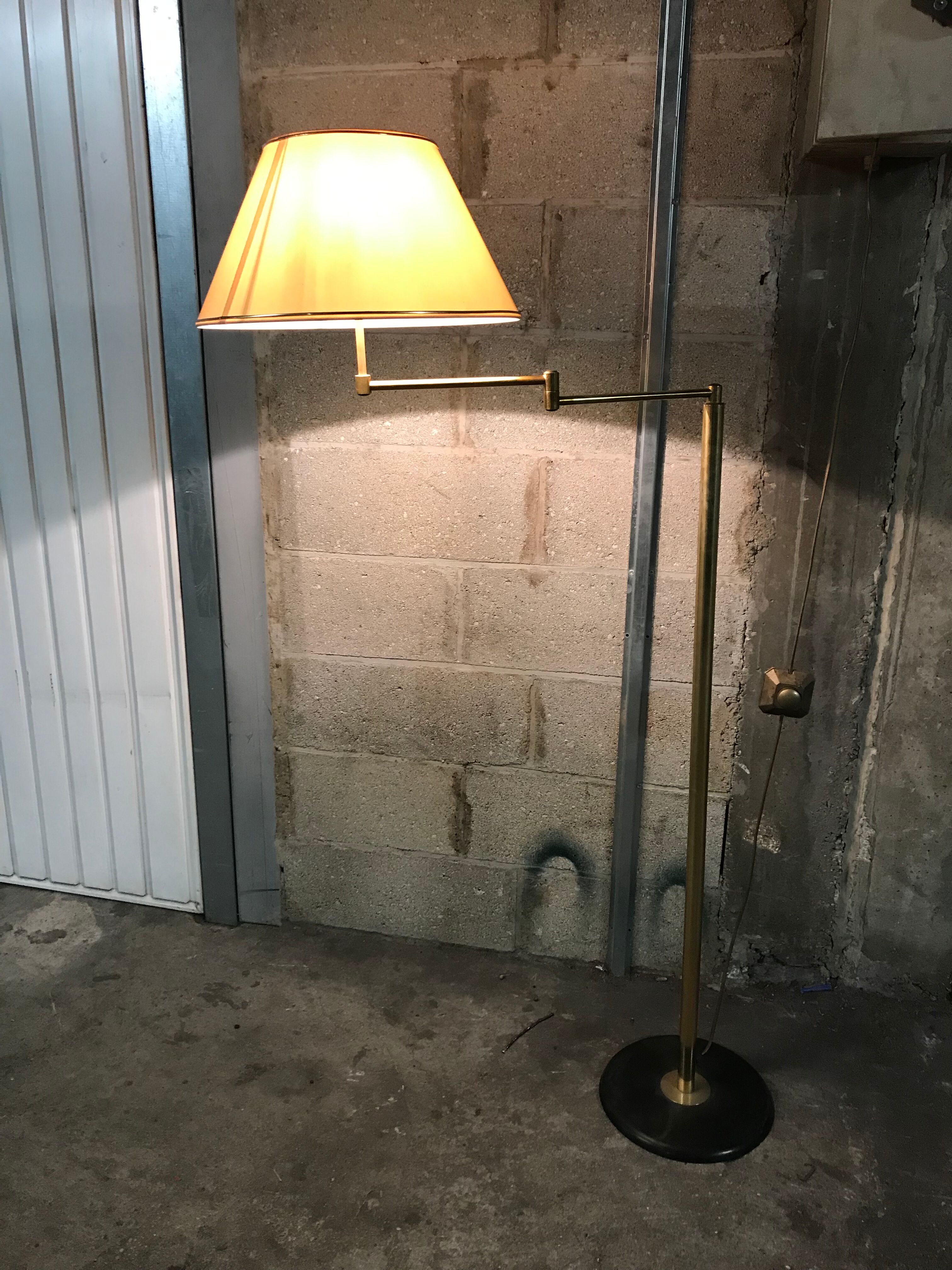 Floor lamp light brass 1970
