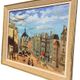 Ollier: oil on canvas mounted on panel, animated view of paris