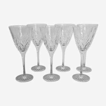 6 crystal wine glasses