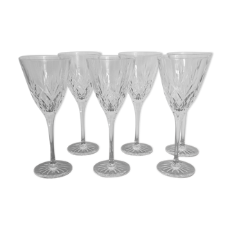 6 crystal wine glasses